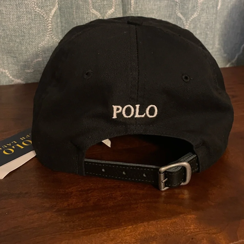 NWT Polo Ralph Lauren Big Pony Chino Ball Cap/Hat. Black/White. OS - Picture 6 of 12